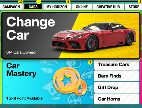 All Cars in Game(614 Type) including Forza Edition / Barn Find / Treasure Car