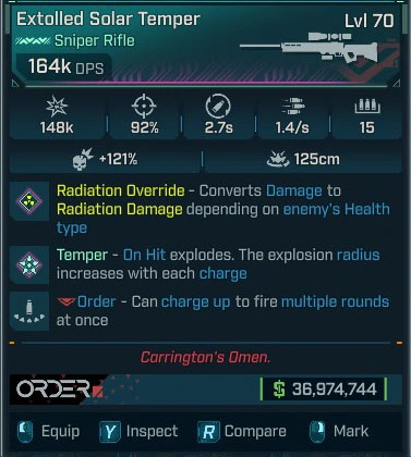 Extolled Solar Temper - LV.70