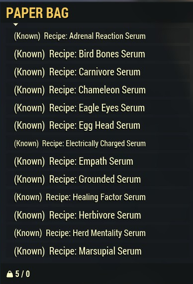 All Serum Recipe (19 Type)
